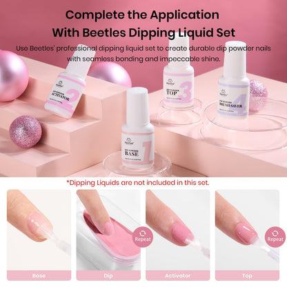Instructions included in Beetles dip powder nail kit