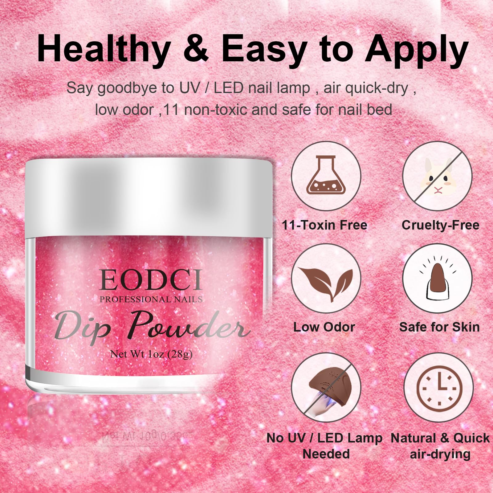 Eodci 28 gram dip powder jar with label