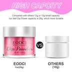 Spring summer manicure created with pink glitter dip powder