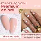 Azurebeauty dip powder jars arranged to display sheer pink and milky white jelly shades.