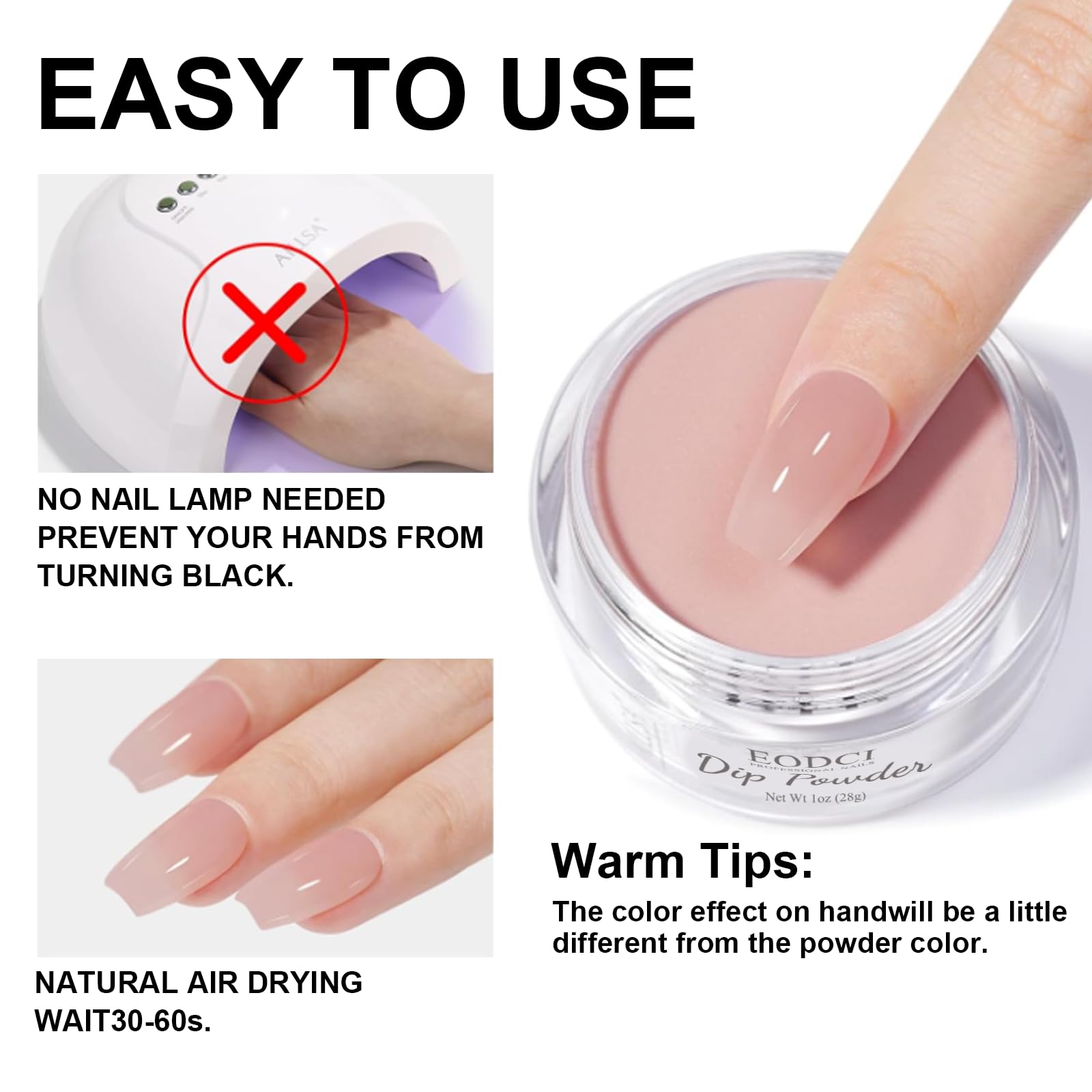 Top view of Fairy Glamor silver nail dip powder packaging