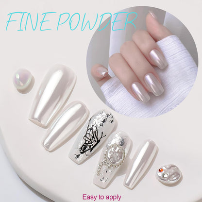 Top view of 16 piece chrome nail powder set