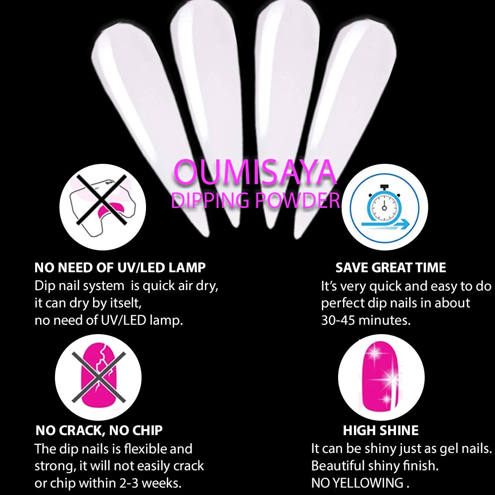 Application tools and Oumisaya pink holographic dip powder set