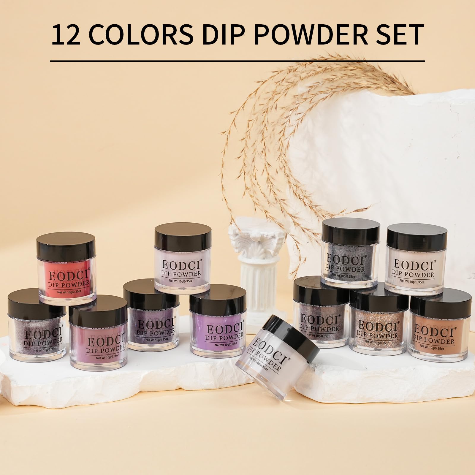 DIY manicure kit with glitter and shimmer dip powders