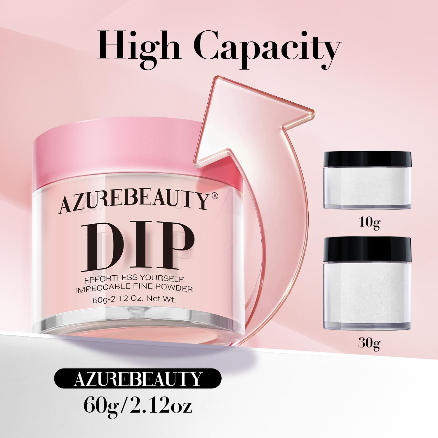 AzureBeauty Nude Pink dip powder texture closeup