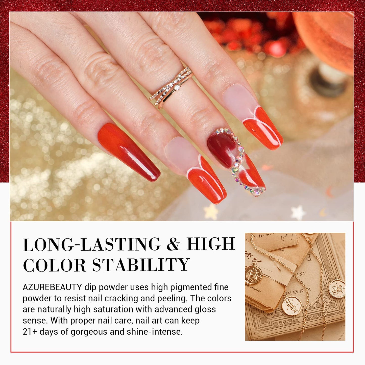 Azurebeauty dip powder kit layout for home nail art