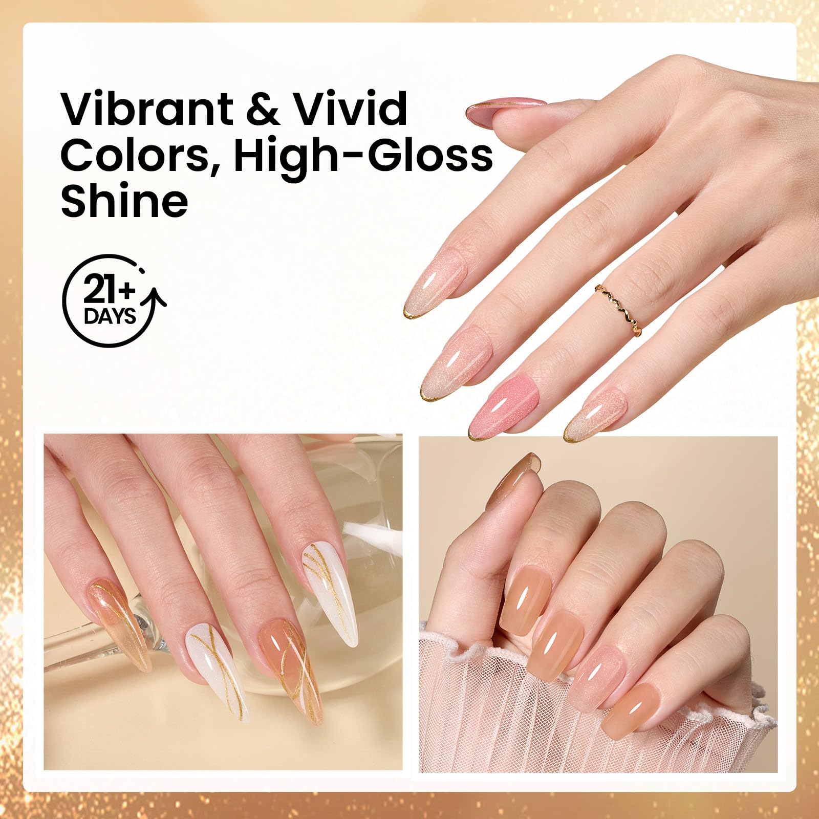 Hand model showing French manicure using Beetles dip powder
