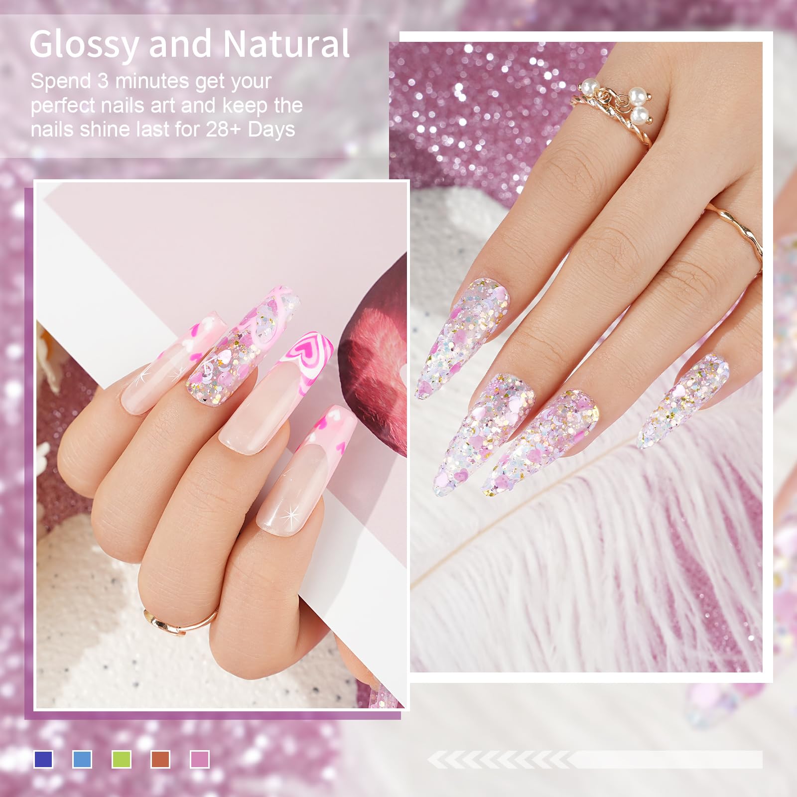 Eodci nail dip powder jar with DIY manicure tools