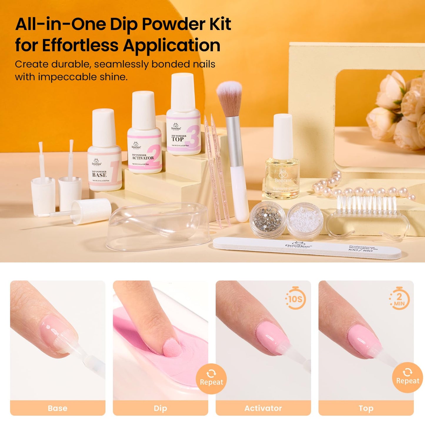 Beetles nail manicure kit packaging contents