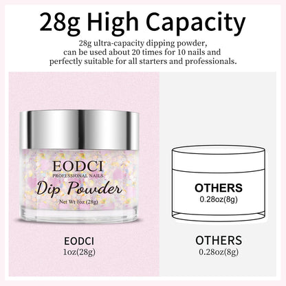 Top view of Eodci heart glitter pink powder jar label