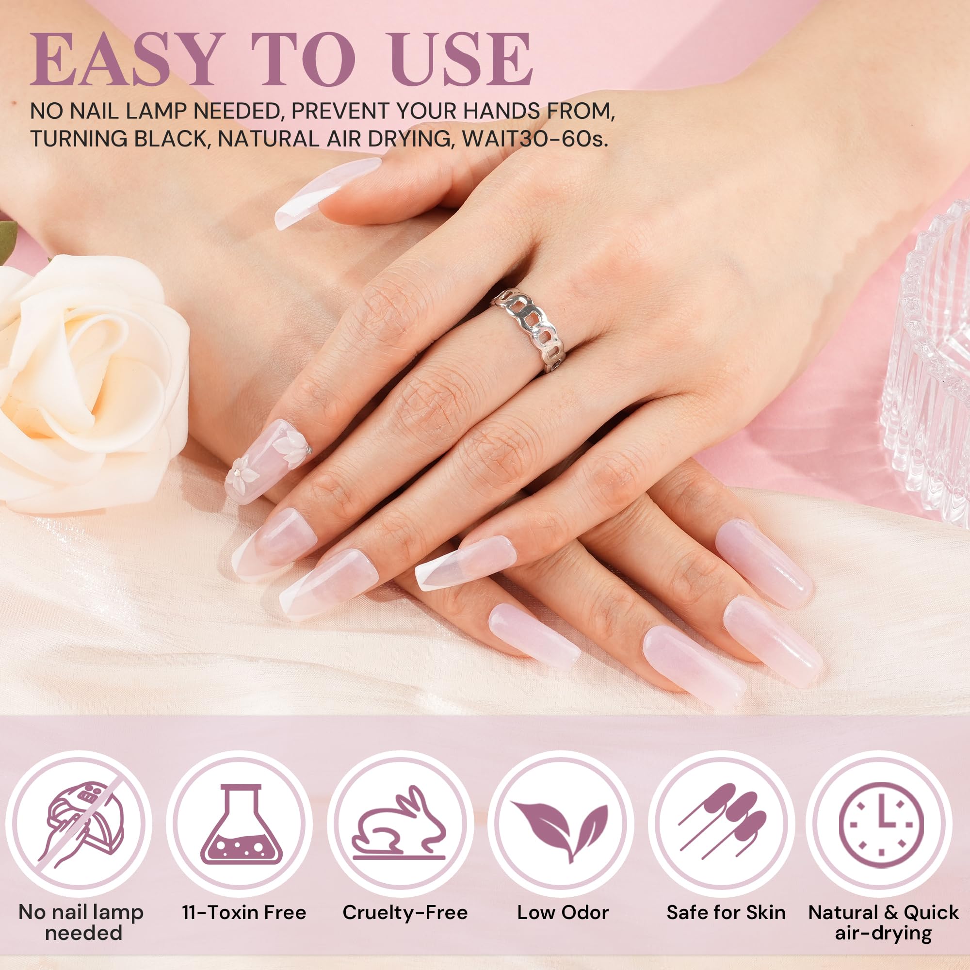 Professional pink nail dipping powder jar for home manicure
