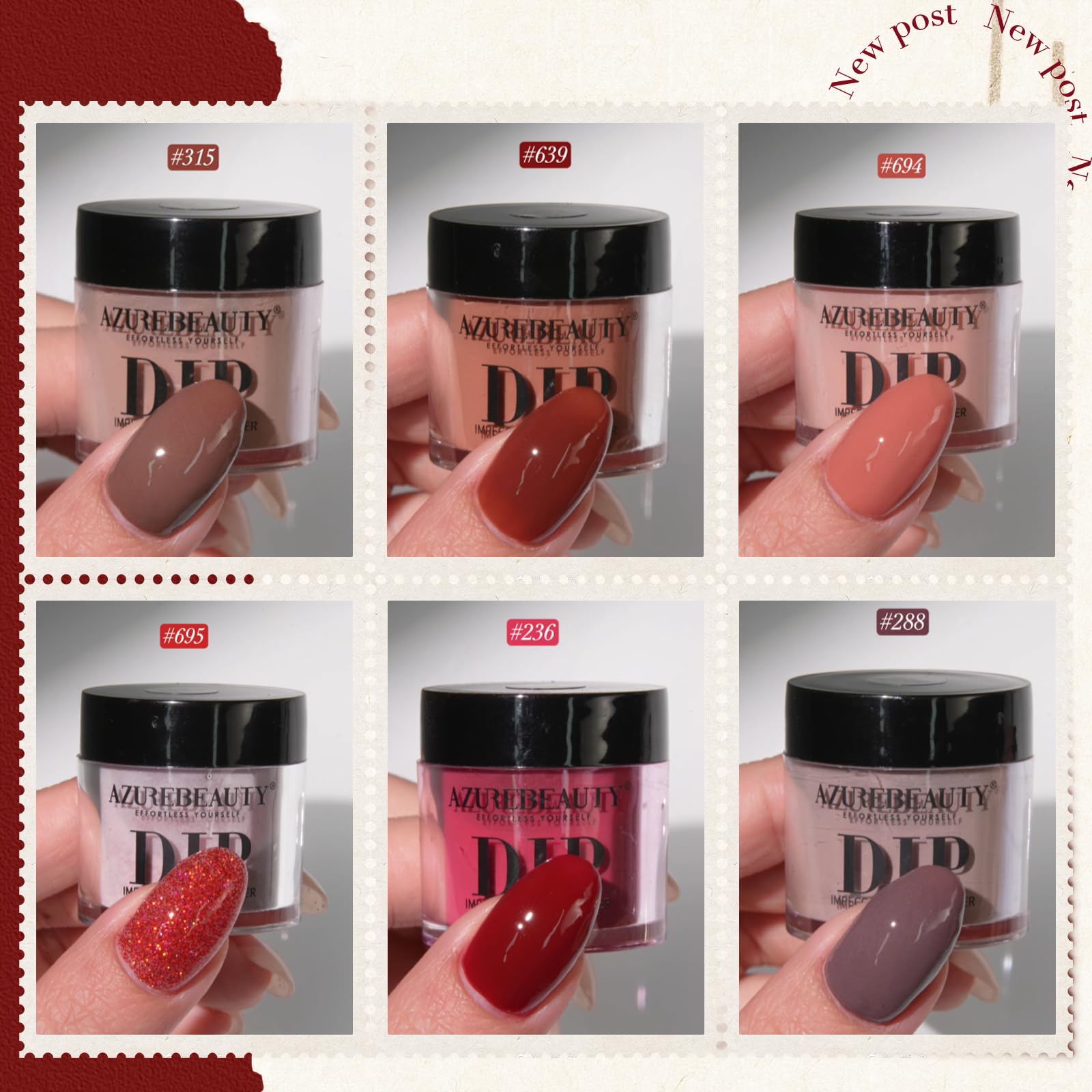 Azurebeauty dipping powder starter kit nail art set