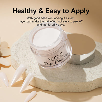 Close up of Eodci 1 Ounce white dipping powder container
