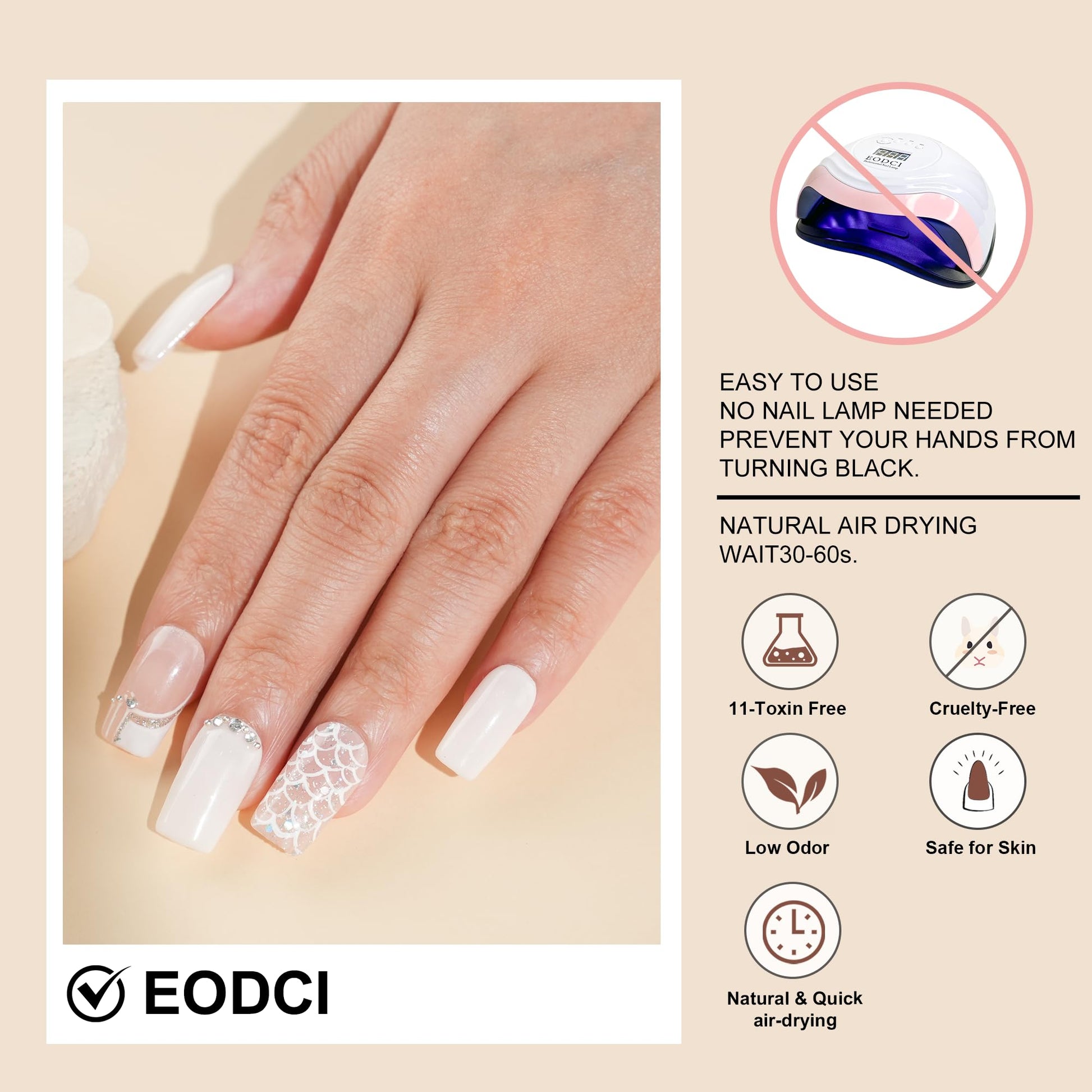 Eodci milk white acrylic dip powder 28 gram container