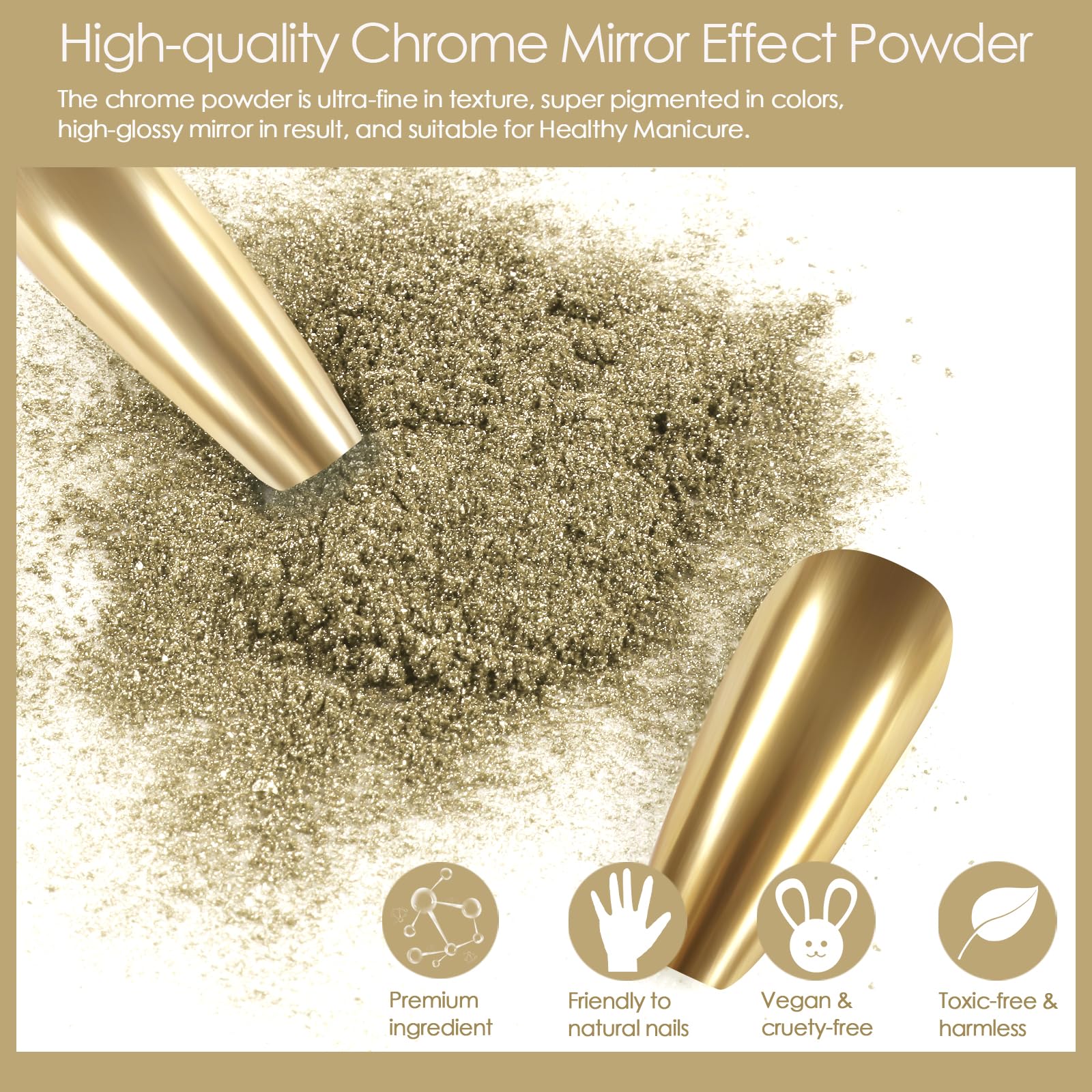 Allstarry chrome powder jar next to sponge applicator sticks