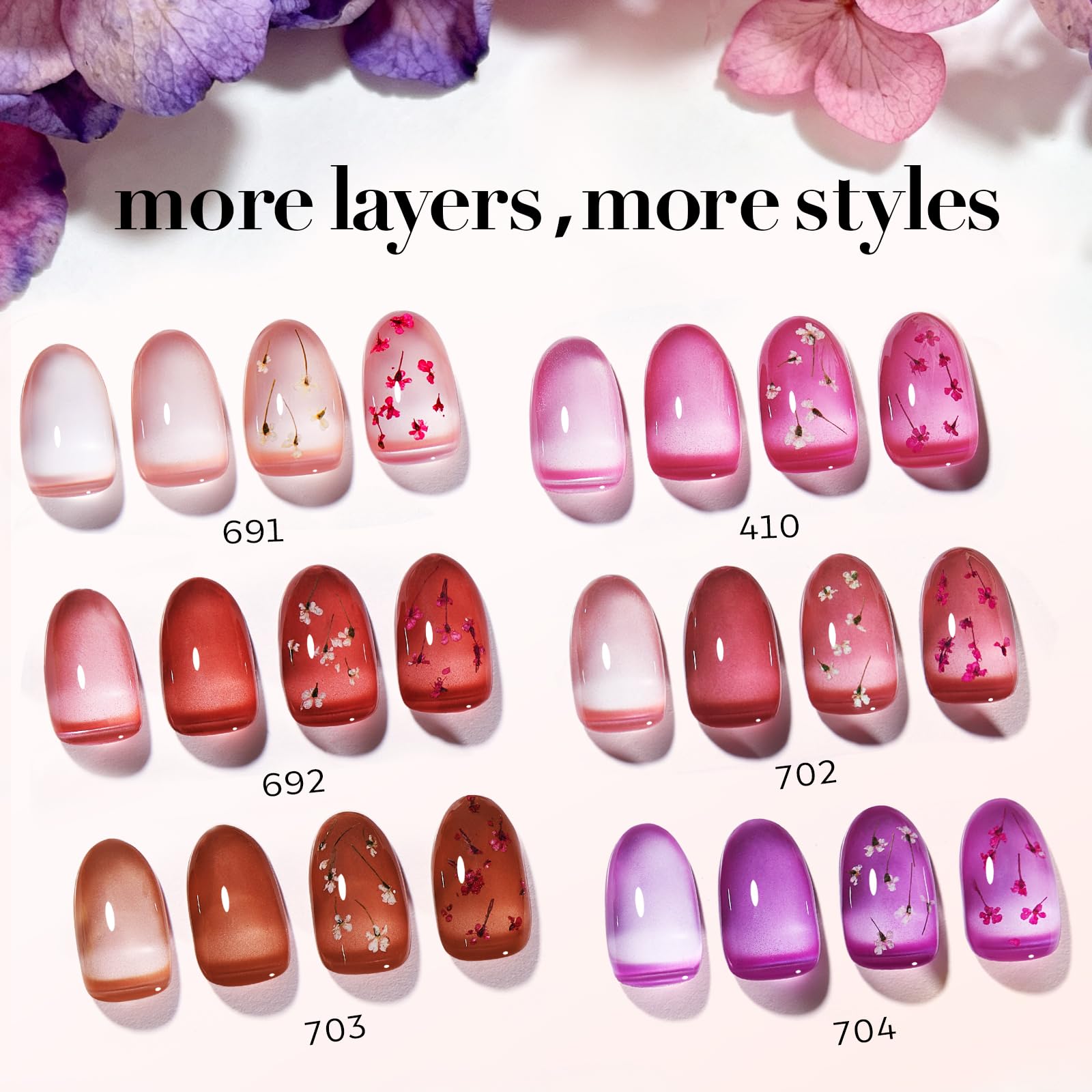 Azurebeauty dipping powder bottles with aesthetic nail art swatches