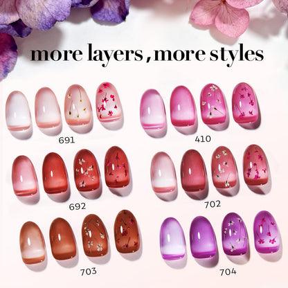 Azurebeauty dipping powder bottles with aesthetic nail art swatches