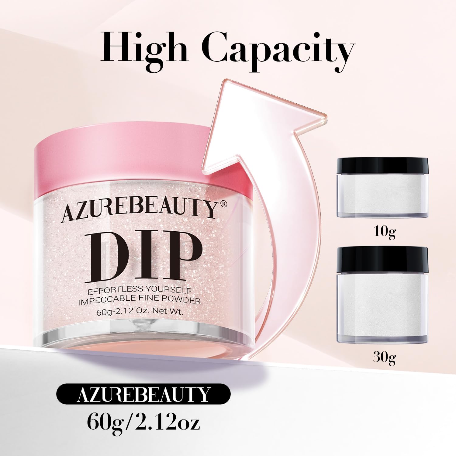 Open jar of Azurebeauty 56 gram pink shimmer powder