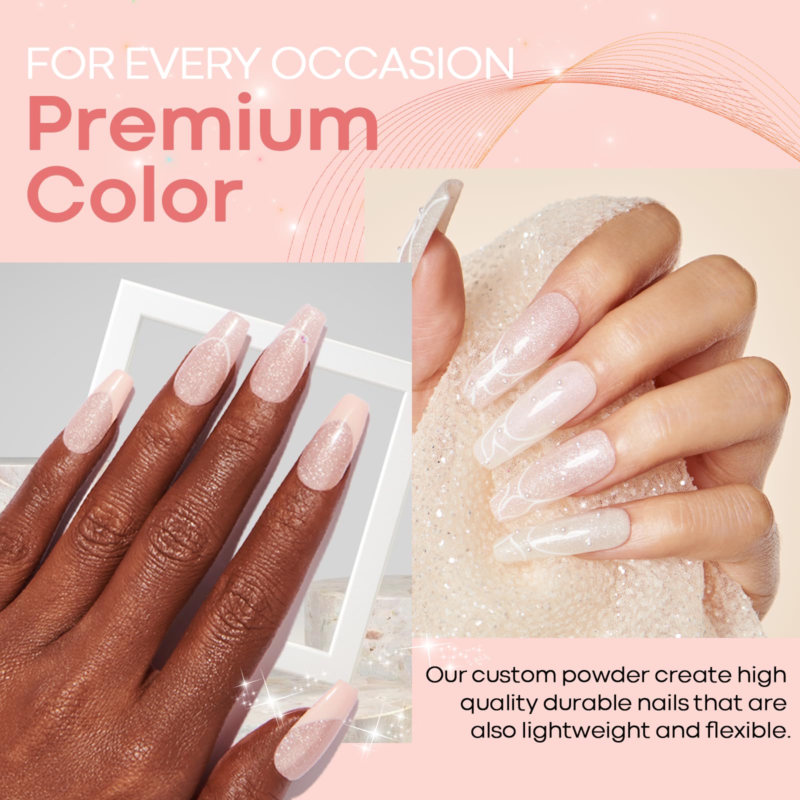 Azurebeauty dip powder packaging for DIY home manicure