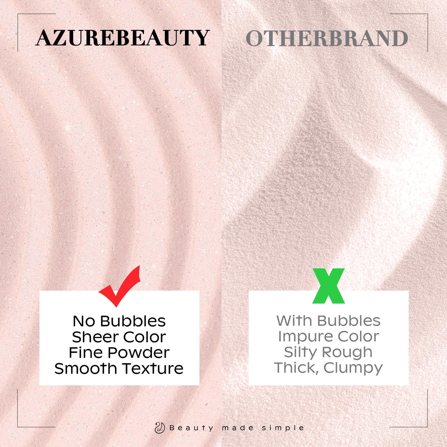 Manicured nails using Azurebeauty Peachy Pink Shimmer powder
