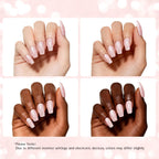 Azurebeauty peachy pink shimmer nail art powder box packaging