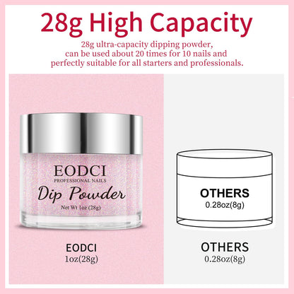 Diy manicure setup with Eodci pink glitter powder