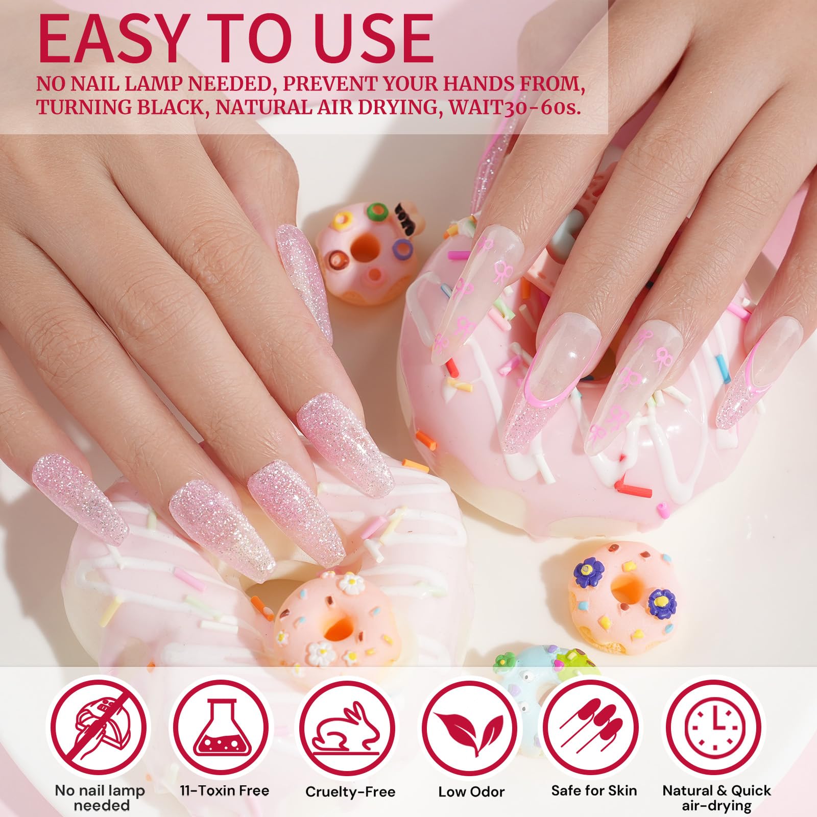 Top view of Eodci nail dipping powder jar label