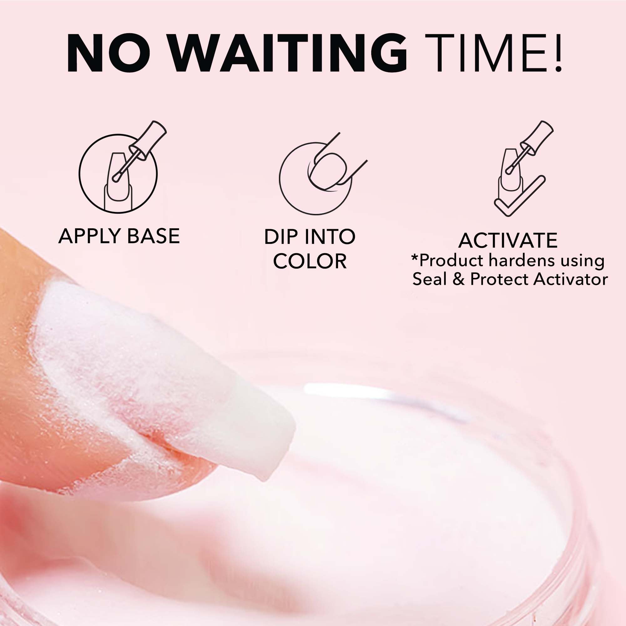 Top view of Kiara Sky 1 ounce pink dip powder container