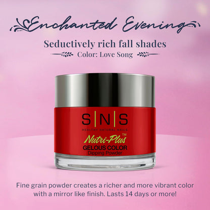 Close up of SNS Love Song red berry dipping powder texture