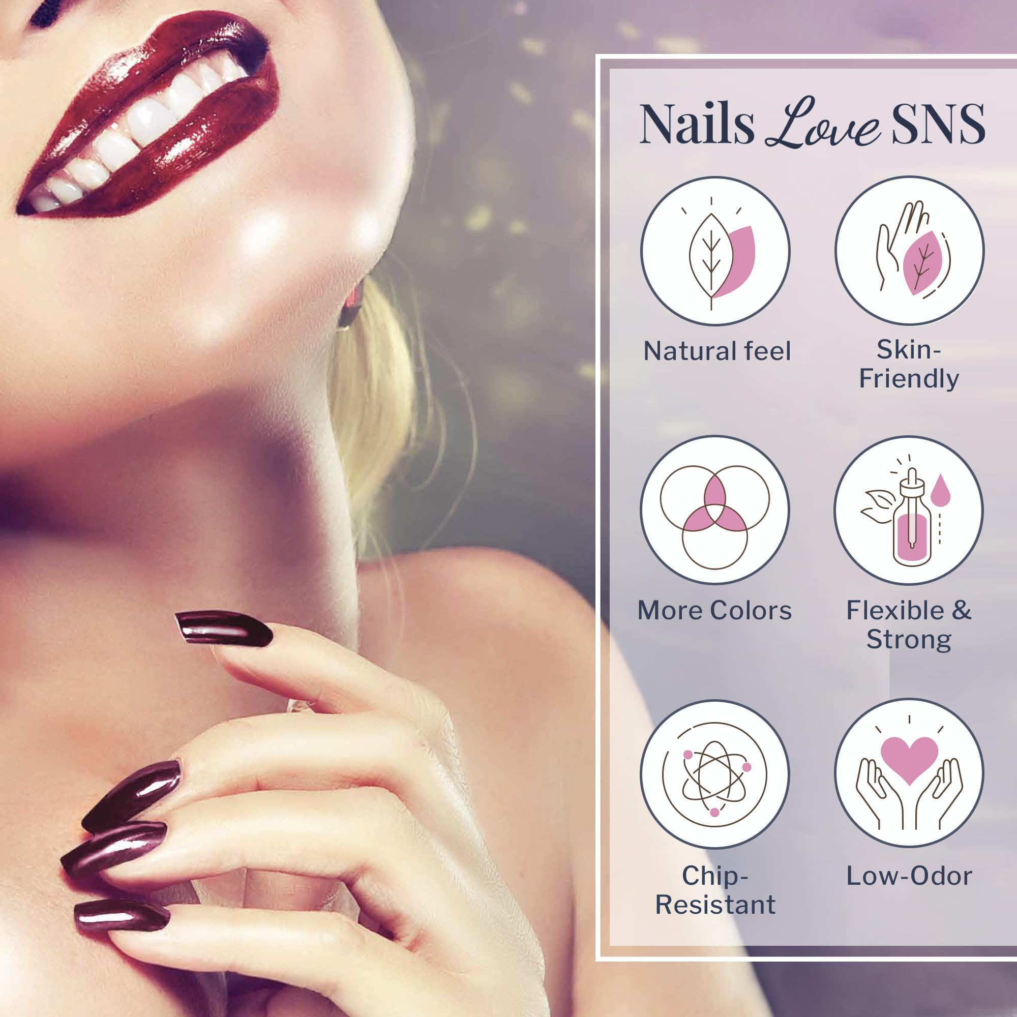 Back label of SNS Gelous Color dipping powder showing EE21 code