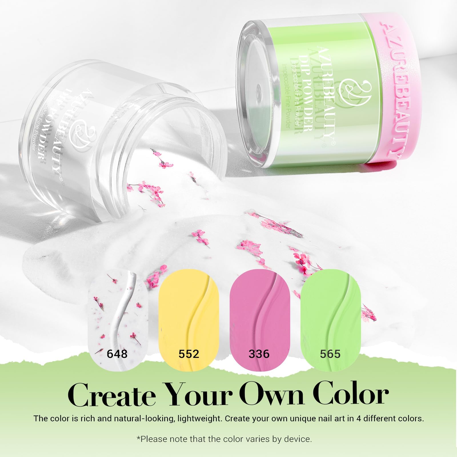 Bright yellow dip powder jar from Azurebeauty manicure set
