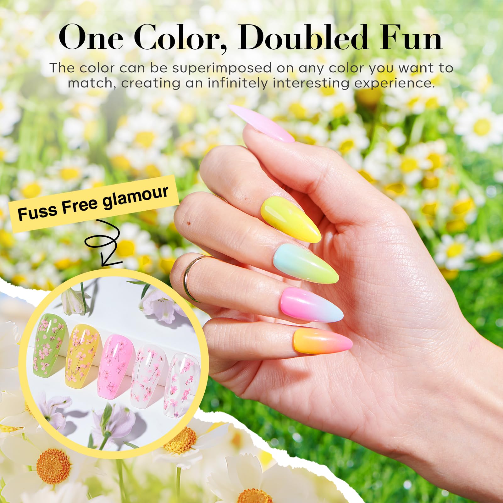 Essential base top coat and activator bottles for dip nails