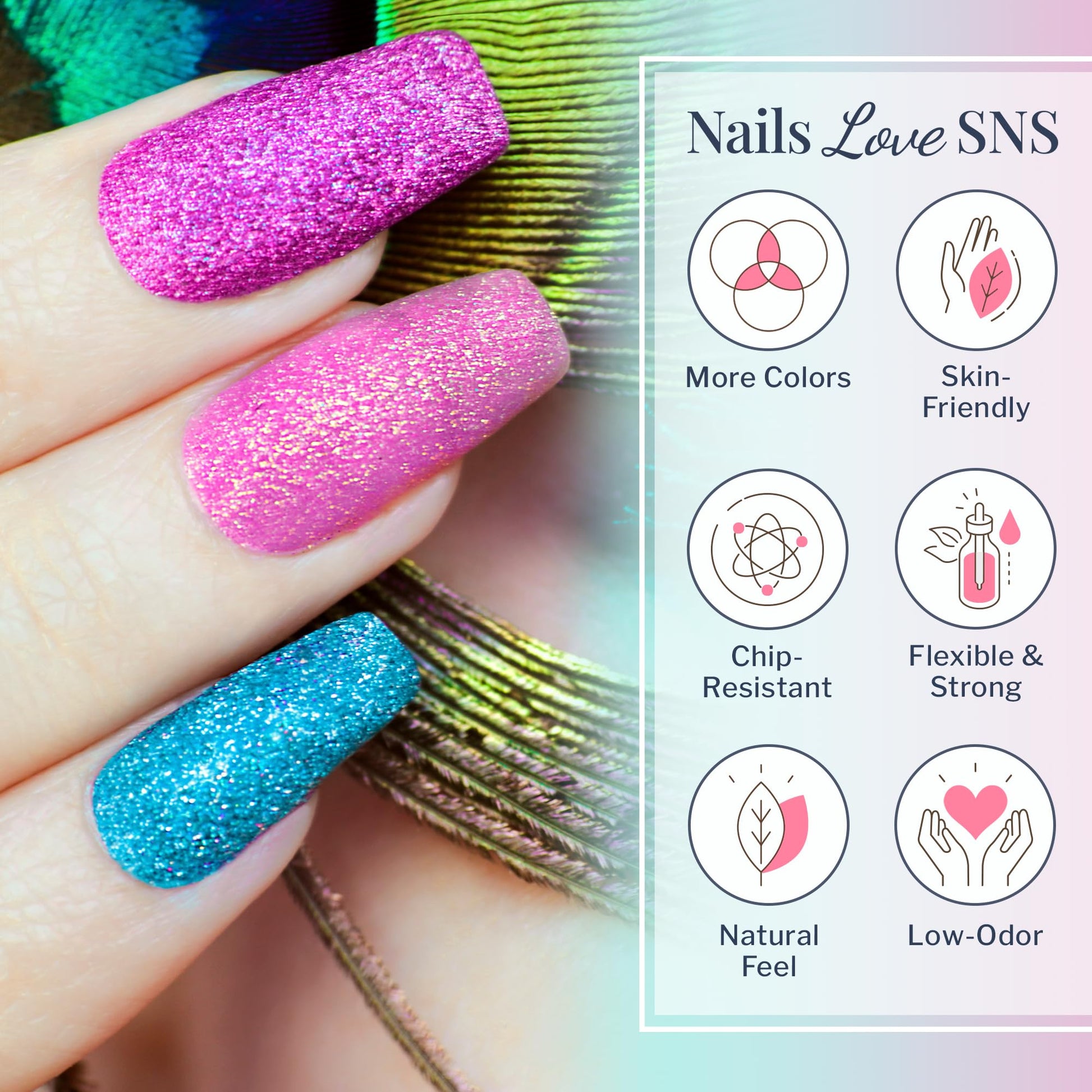 Close up of SNS Gelous Color powder texture