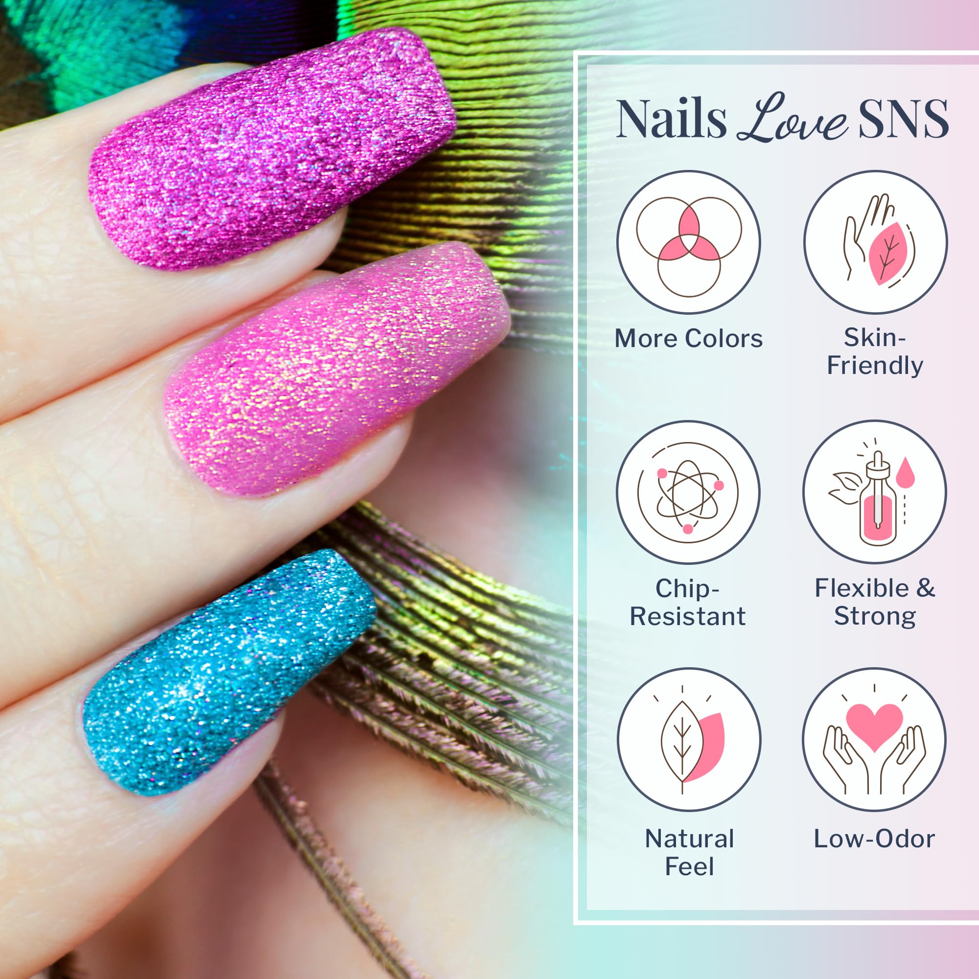 Close up of SNS Gelous Color powder texture