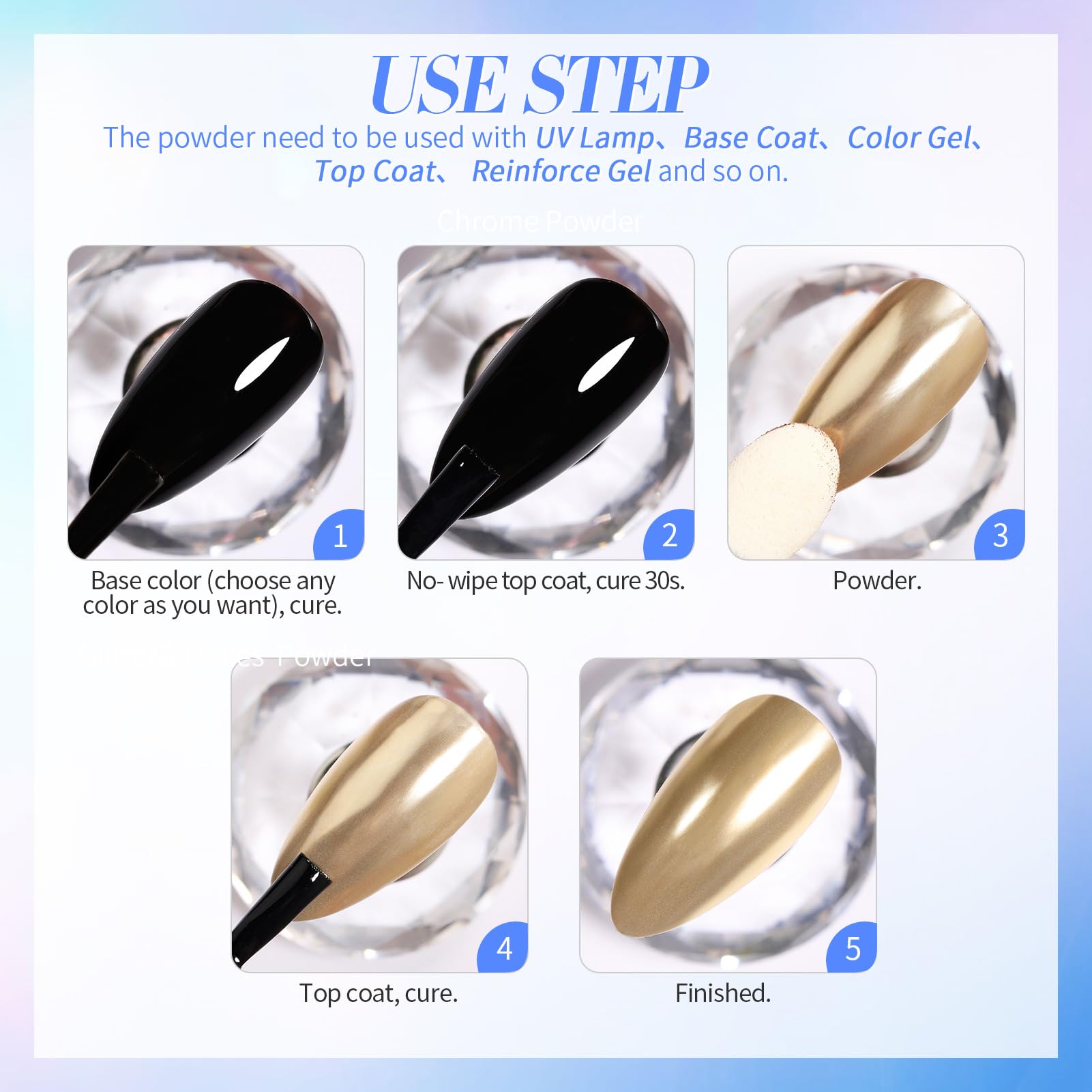 Born Pretty nail powder collection for holiday and event decoration