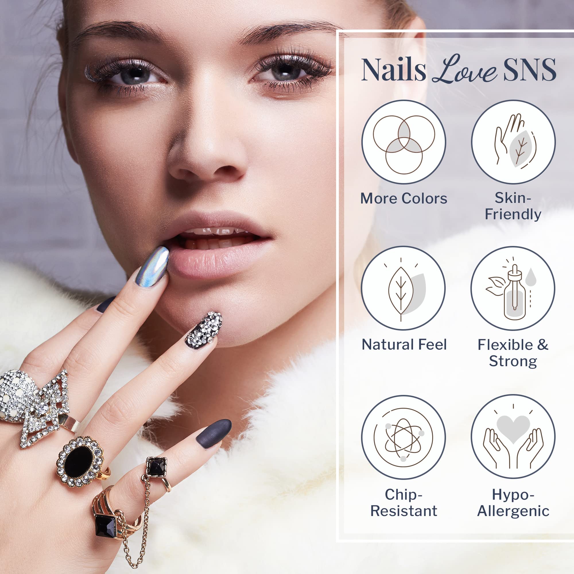 Texture of SNS Winter Wonderland shimmering dipping powder