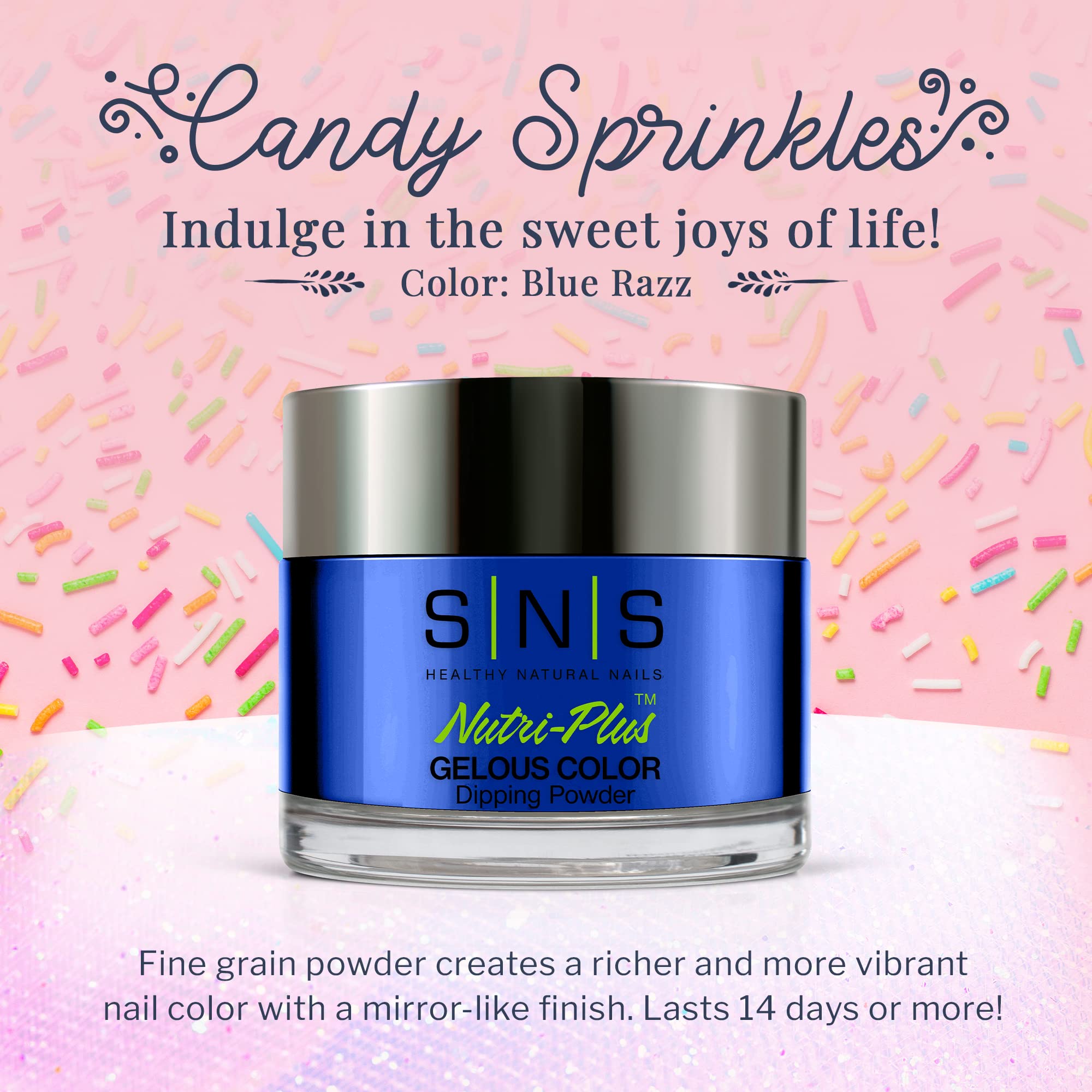 Authentic SNS CS101 Blue Razz dip powder jar top view