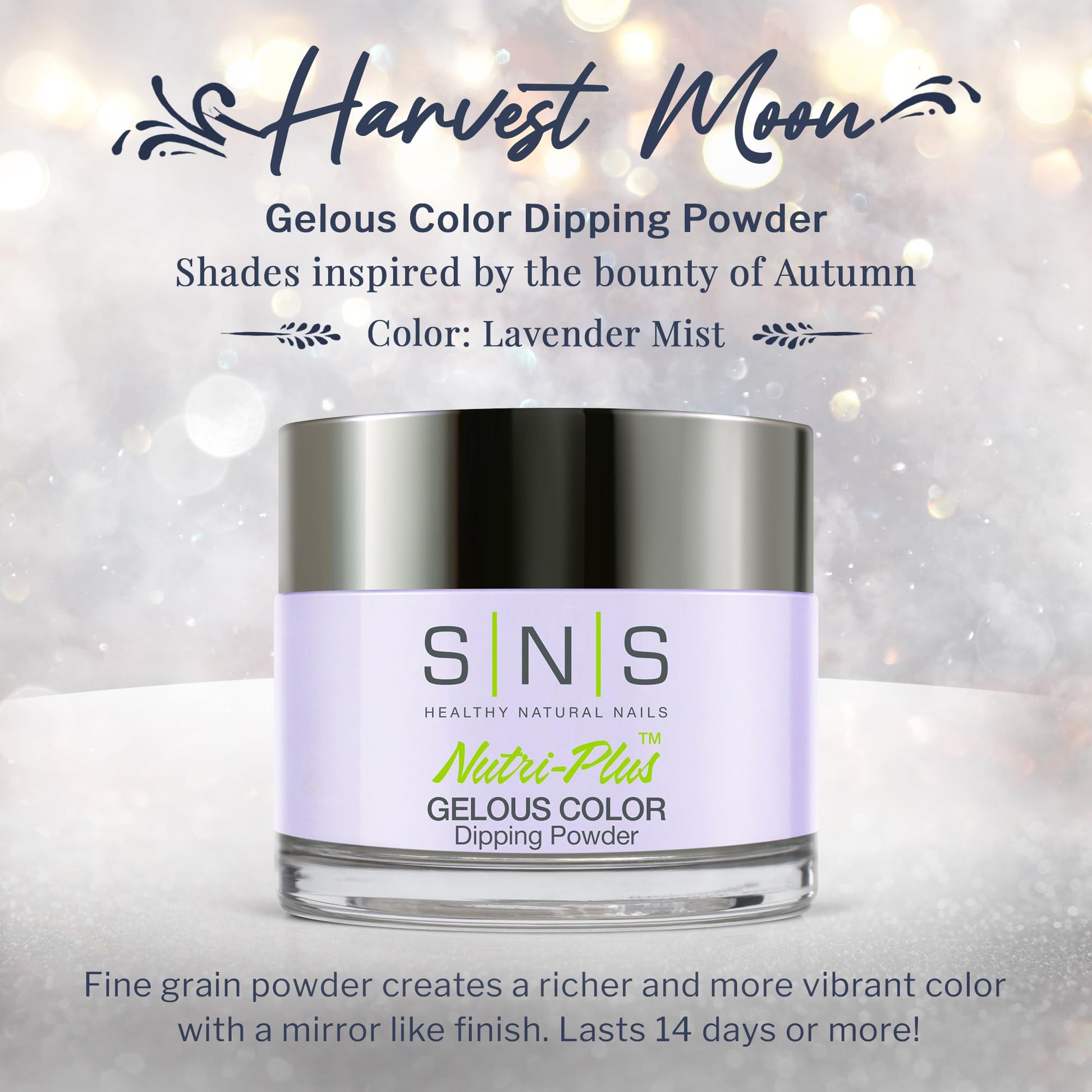 SNS Lavender Mist dipping powder jar label details
