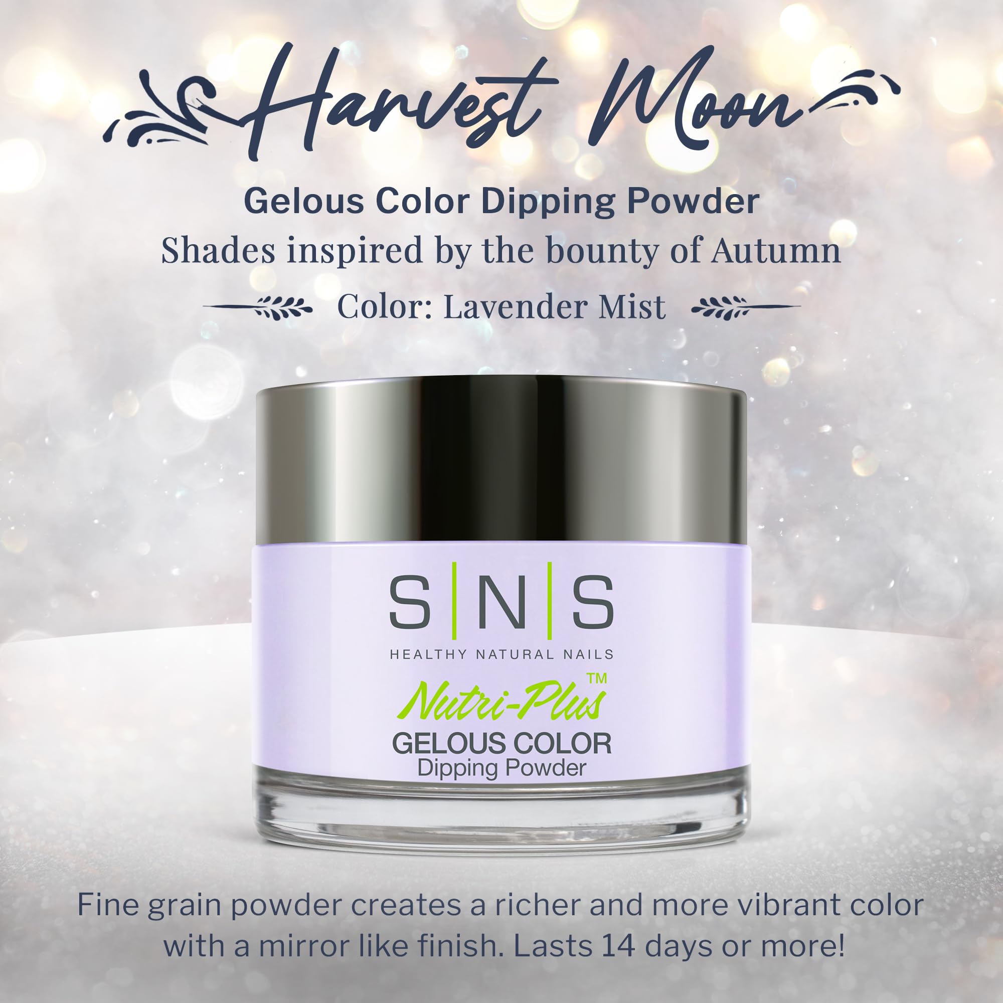 SNS Lavender Mist dipping powder jar label details