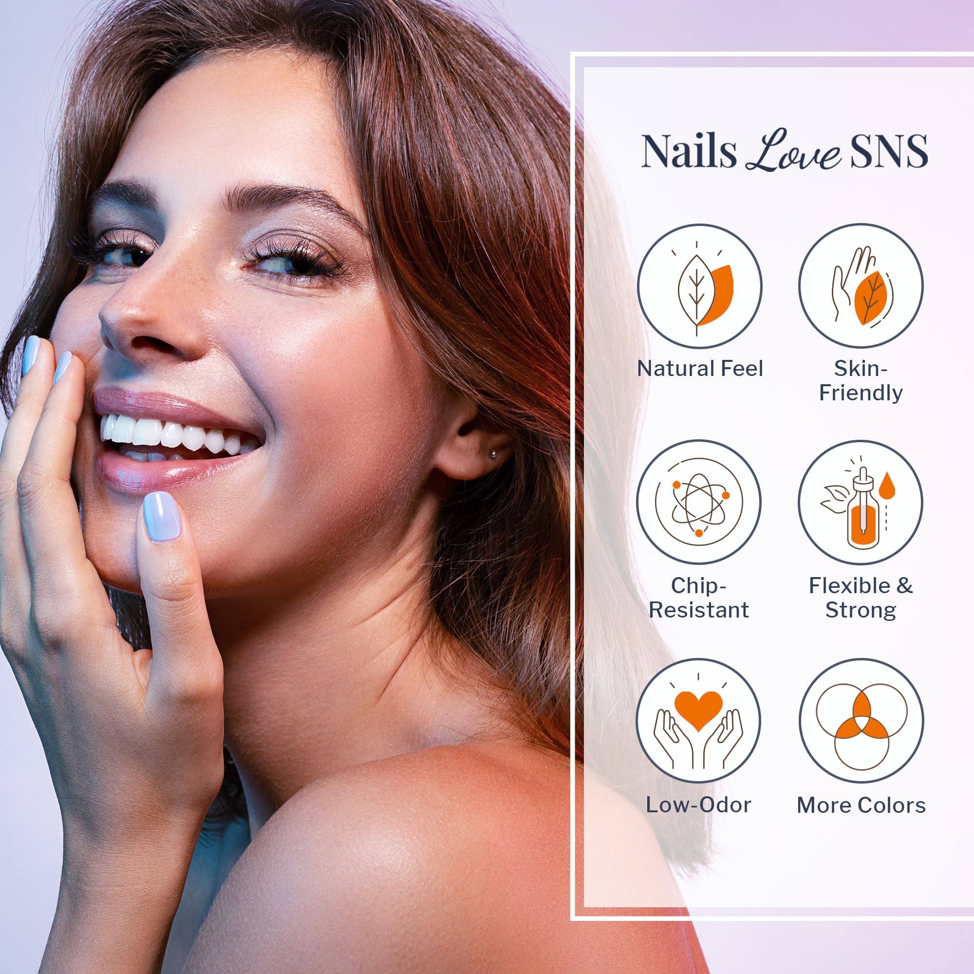 Authentic SNS nail dip powder bottle branding details