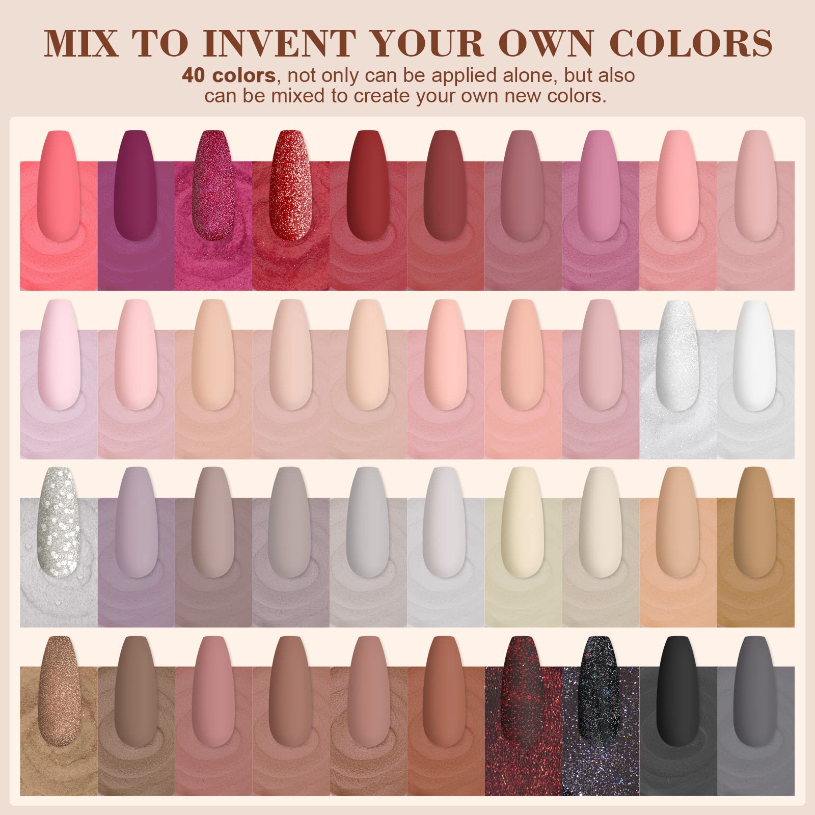 Saviland 20 color dip powder bottles and essential liquids set.