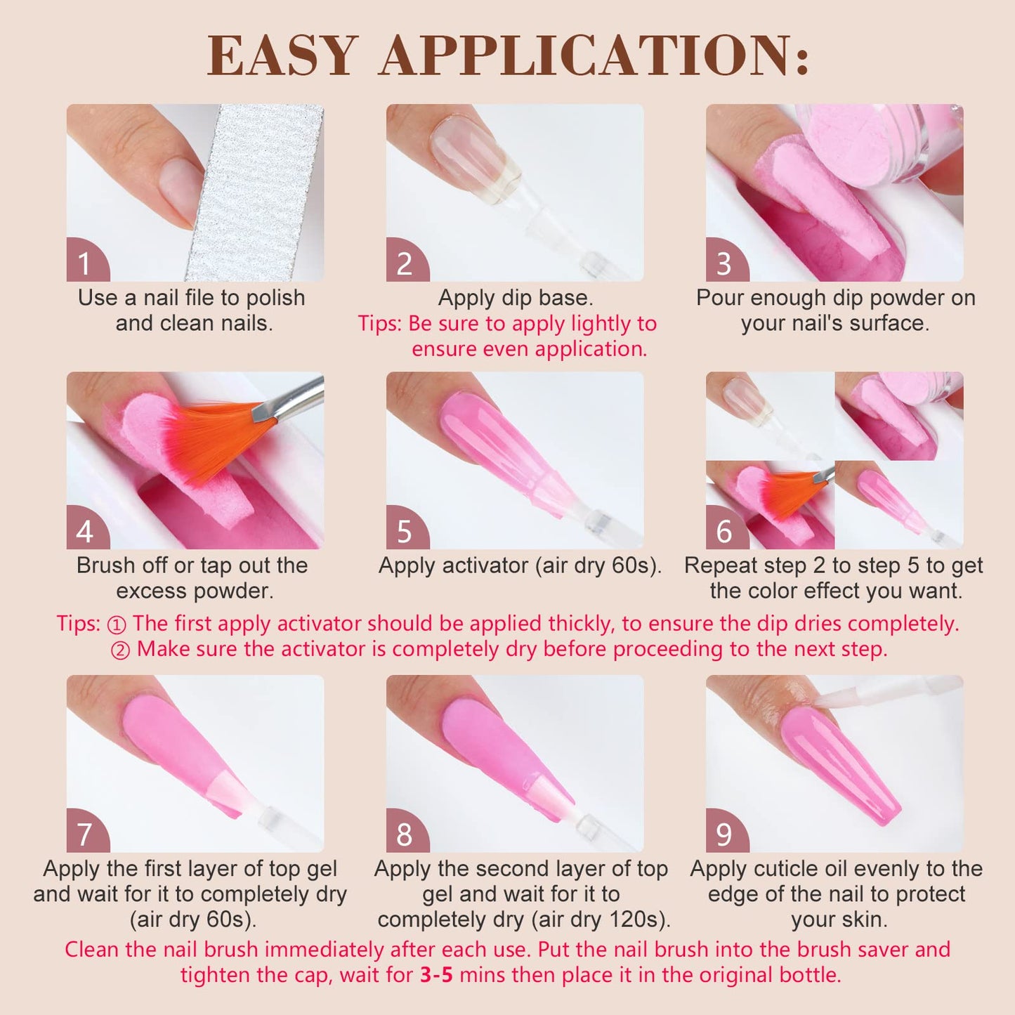Complete Saviland dip powder collection for DIY French nail art.