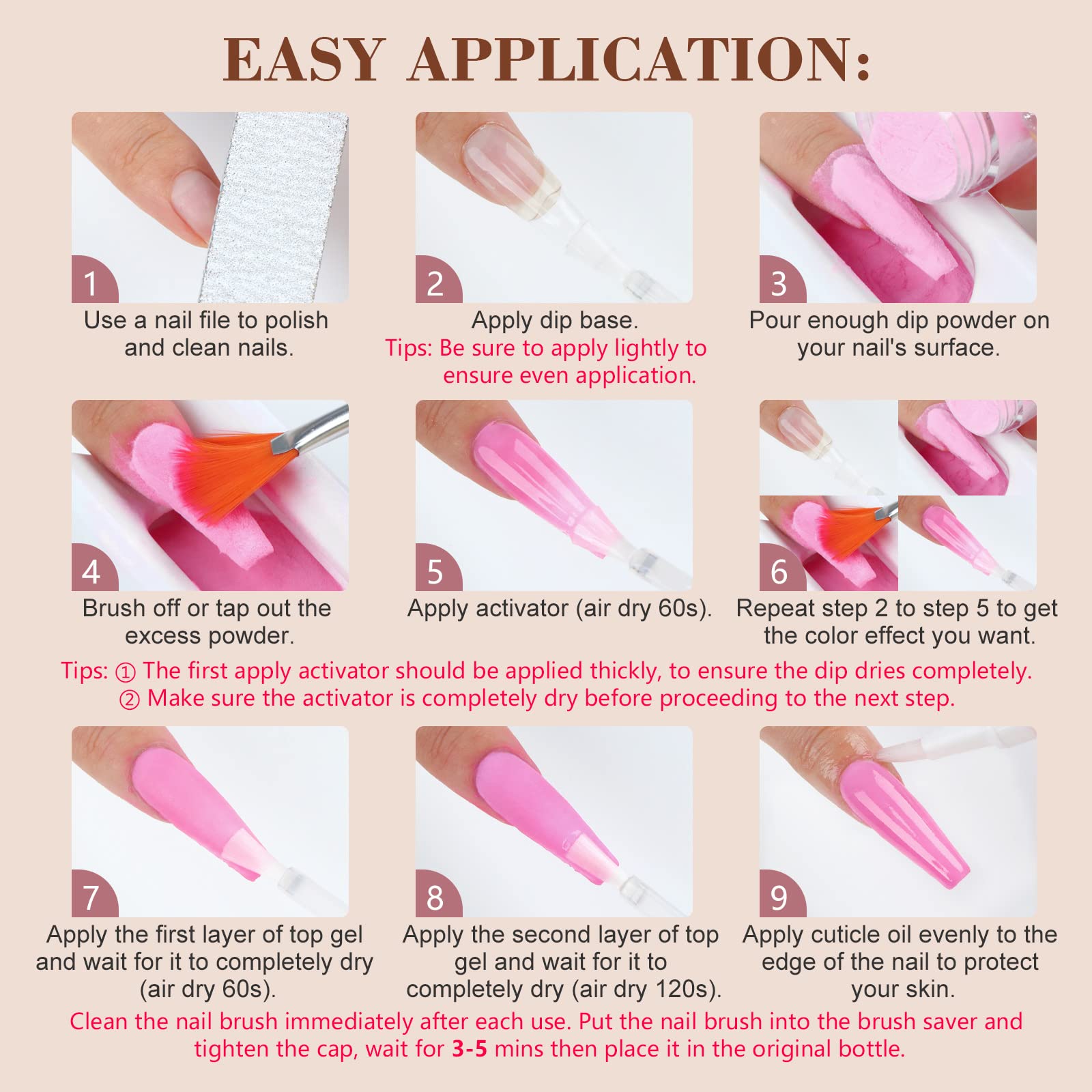 Complete Saviland dip powder collection for DIY French nail art.