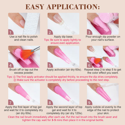 Complete Saviland dip powder collection for DIY French nail art.