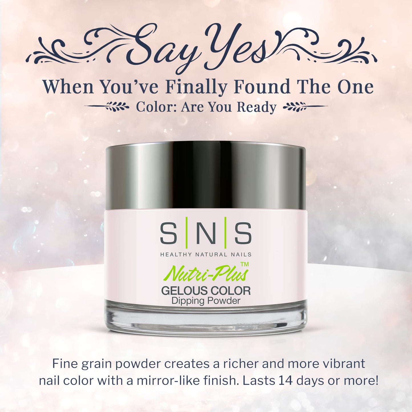 Close up of SNS Are You Ready nude dipping powder jar