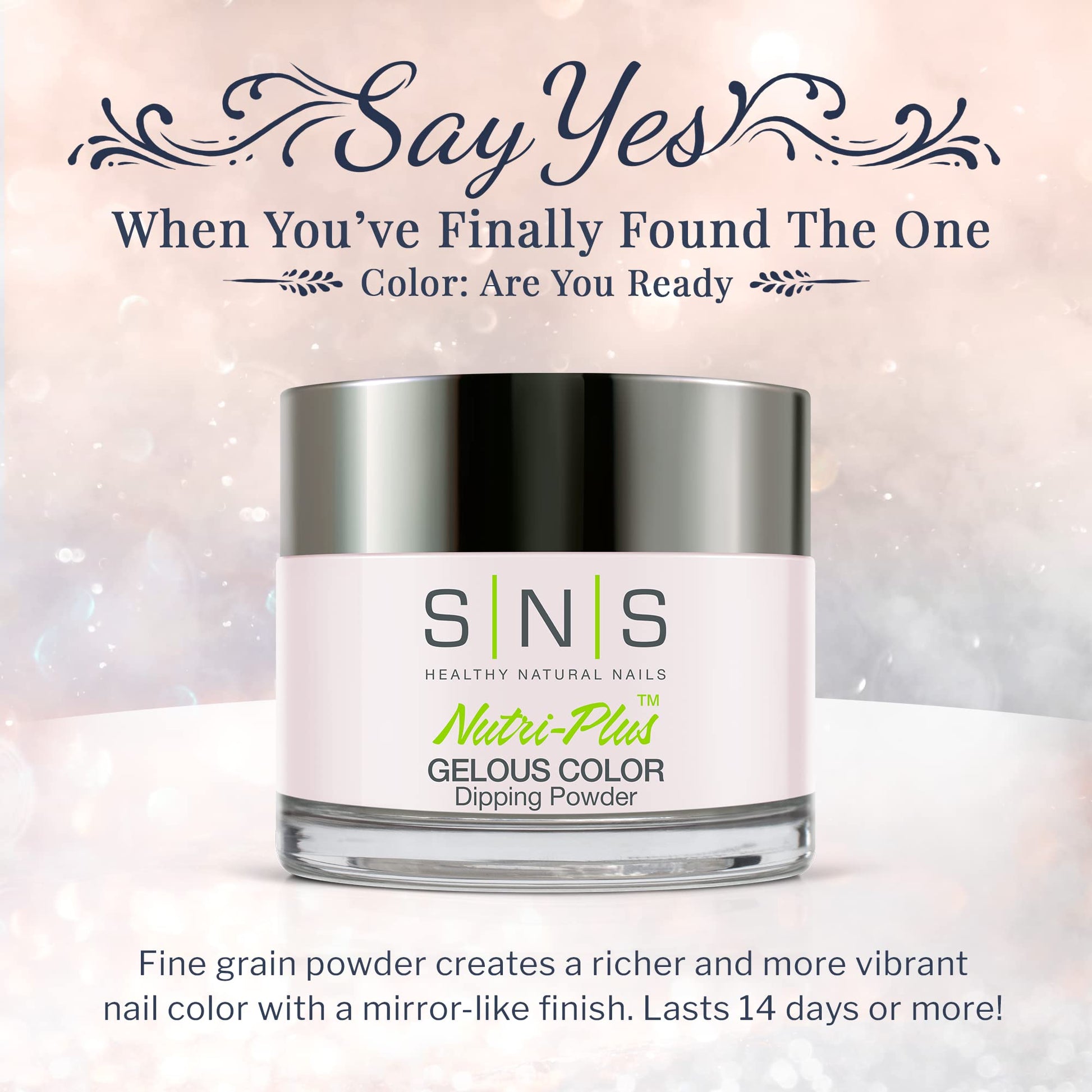 Close up of SNS Are You Ready nude dipping powder jar