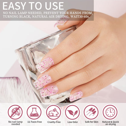 Professional nail art set using Eodci pink dip powder