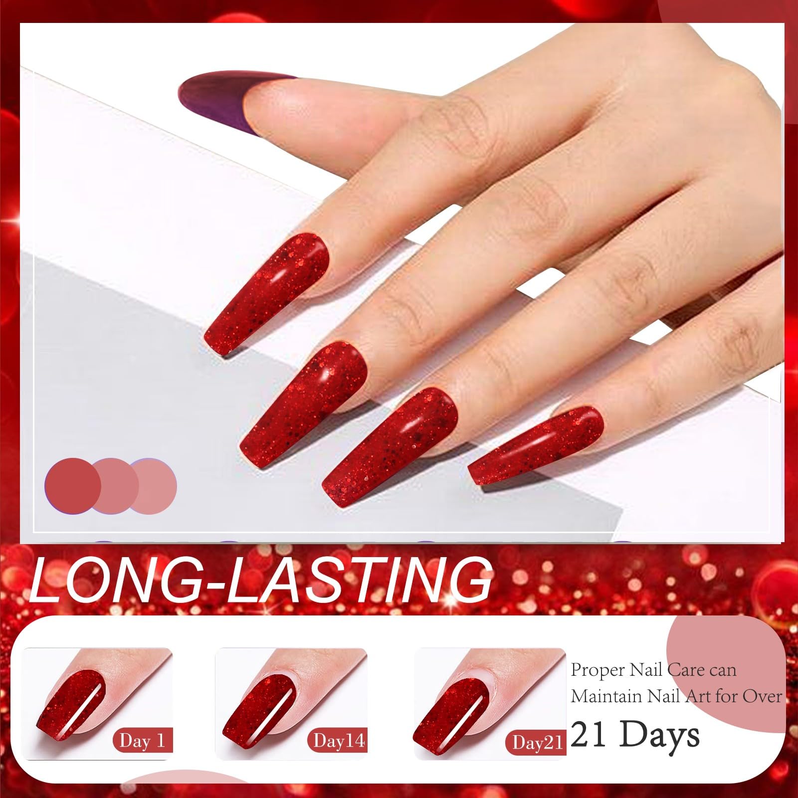 Hands showing DIY manicure with Honey Joy dip powder