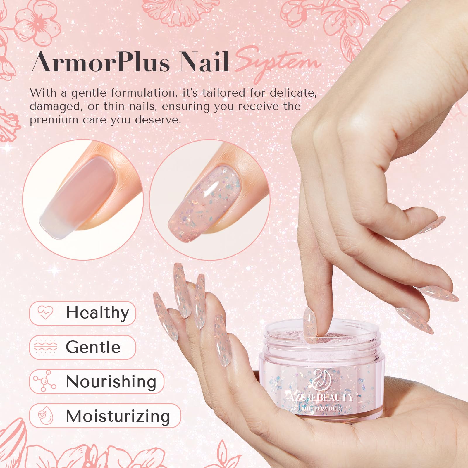 Azurebeauty dip powder 28 gram jar label details