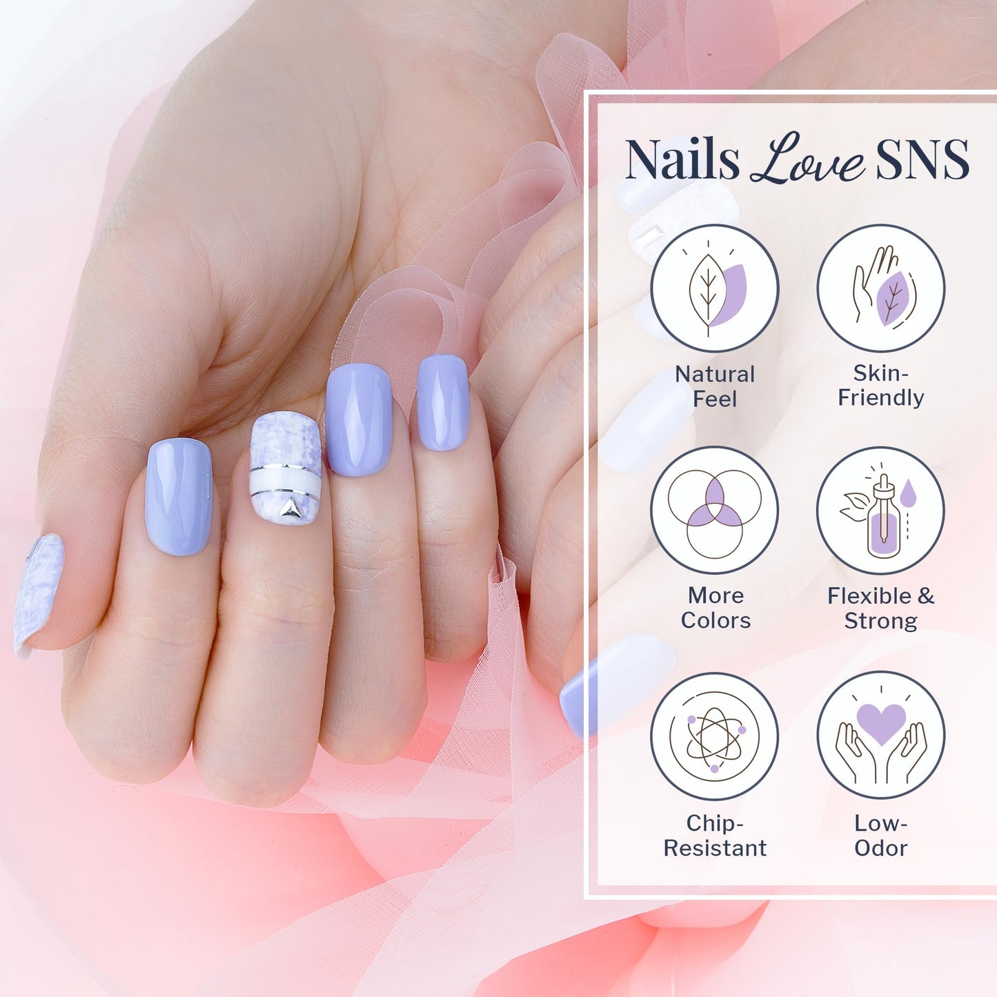 Texture of SNS Gelous Color dipping powder in Sweet 16 shade